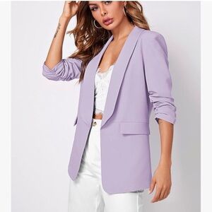 White House Black Market Lilac Shawl-Collar Blazer